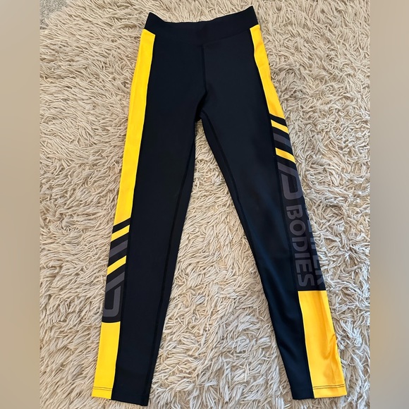 Better Bodies XS Chrystie High Black and Yellow Tights - Picture 2 of 7